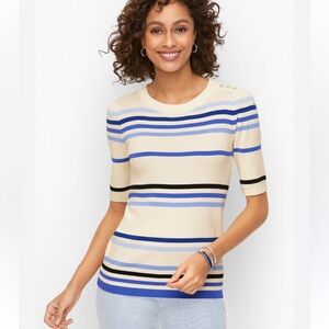Talbots NWT striped sweater top Size PM